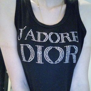 VINTAGE  CHRISTIAN DIOR J'ADORE DIOR RHINESTONE TANK